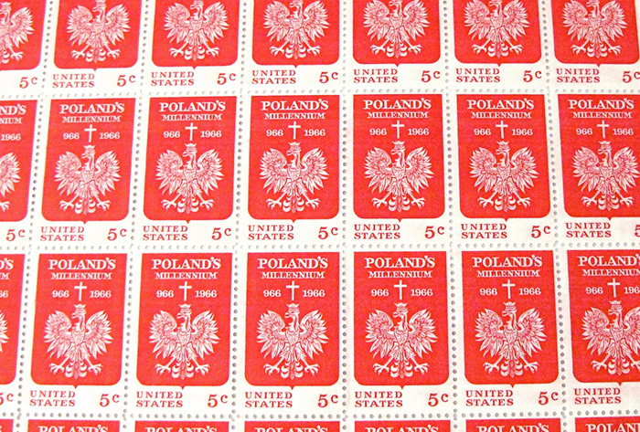 Polish 5 cent stamps