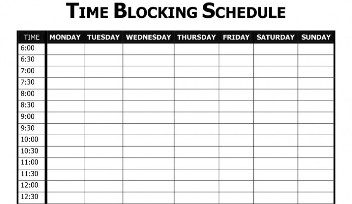 time blocking schedule