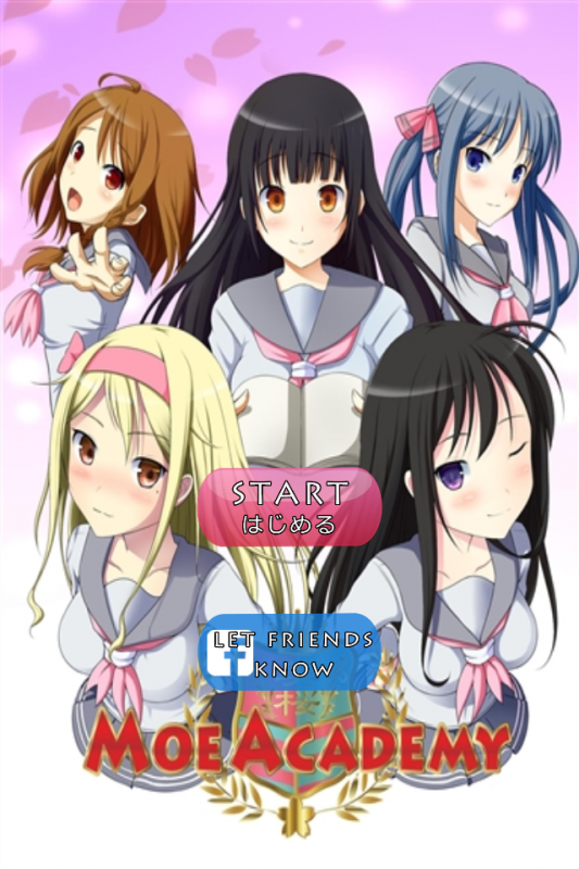 Title screen for the dating sim Moe Academy