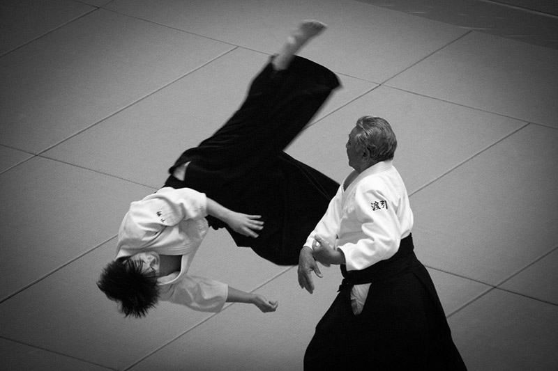 two men sparring with aikido