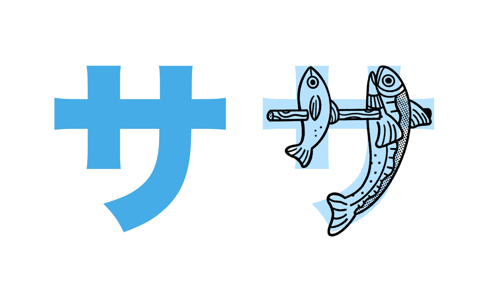 Katakana character サ mnemonic
