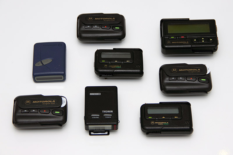 an assortment of different pagers