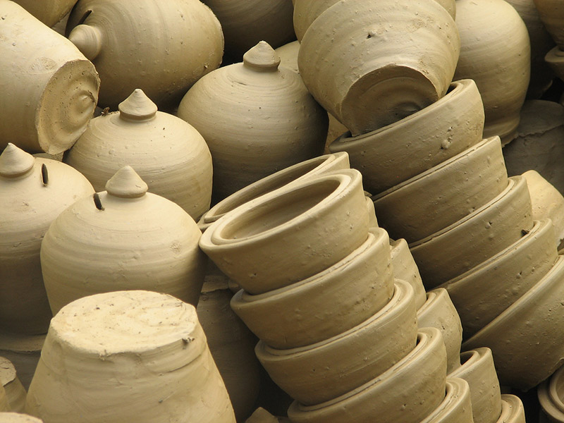 A massive amount of clay pots