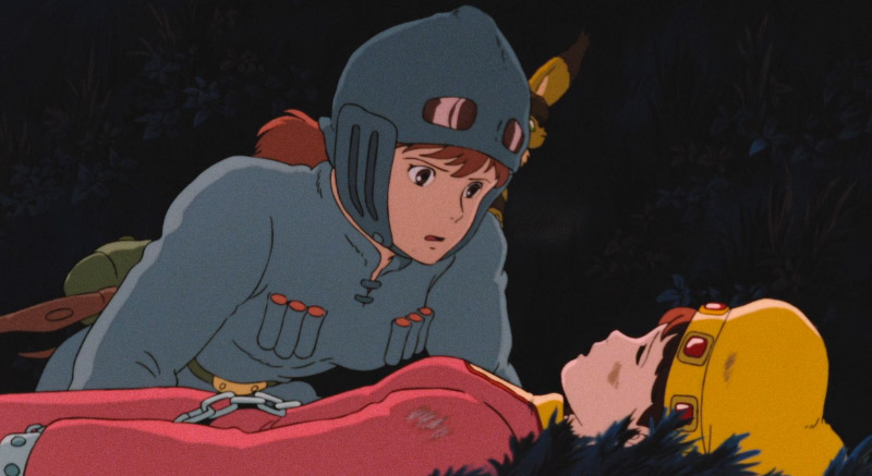 Nausicaa leaning over an unconcious girl