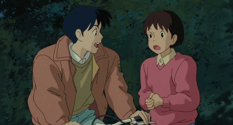 Boy and girl tooking excited and surprised from Whisper of the Heart