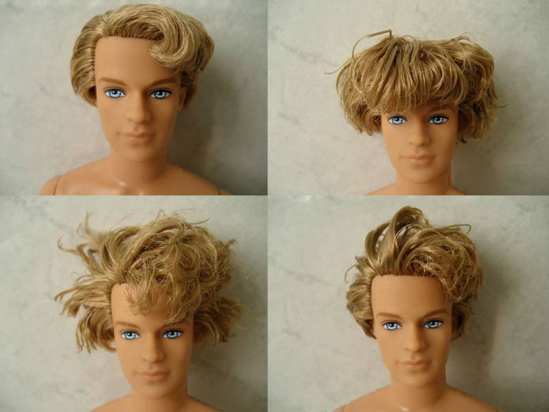 ken doll with various hairstyles