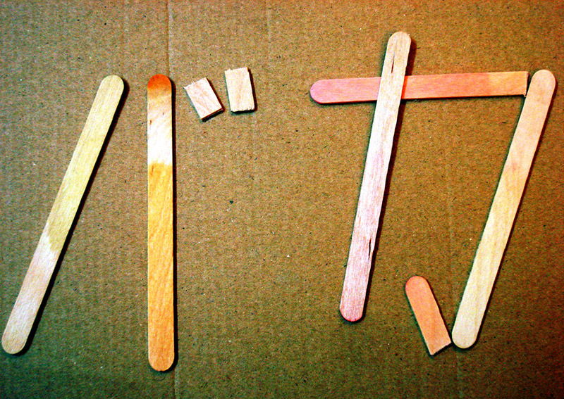 Baka written in popsicle sticks