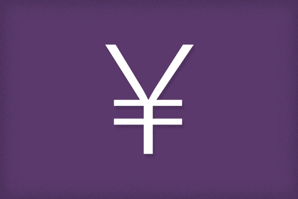 japanese punctuation yen symbol