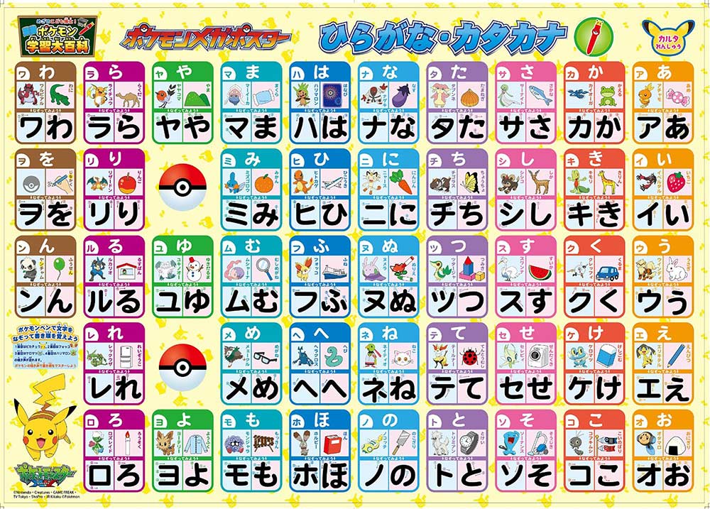 Pokemon hiragana chart