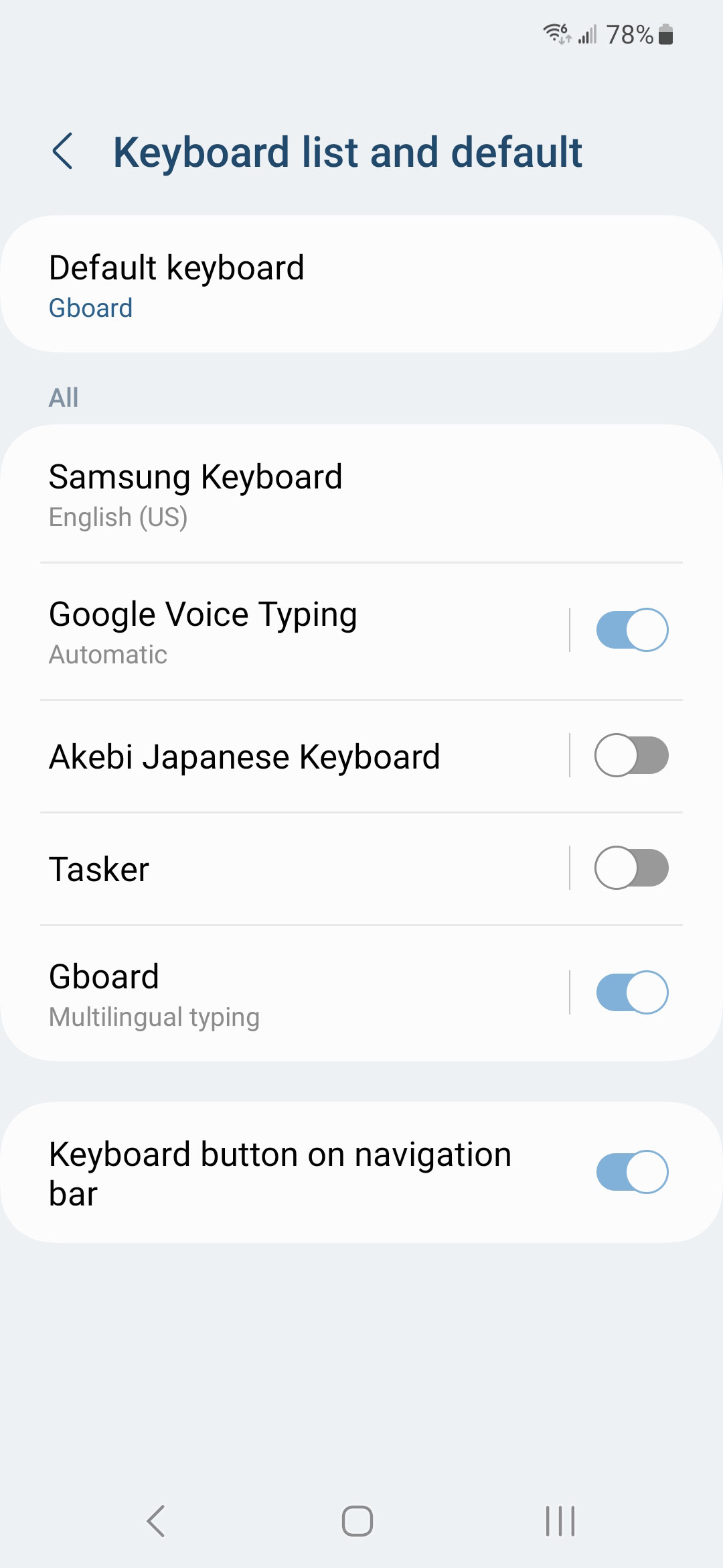 enabling gboard from keyboard menu