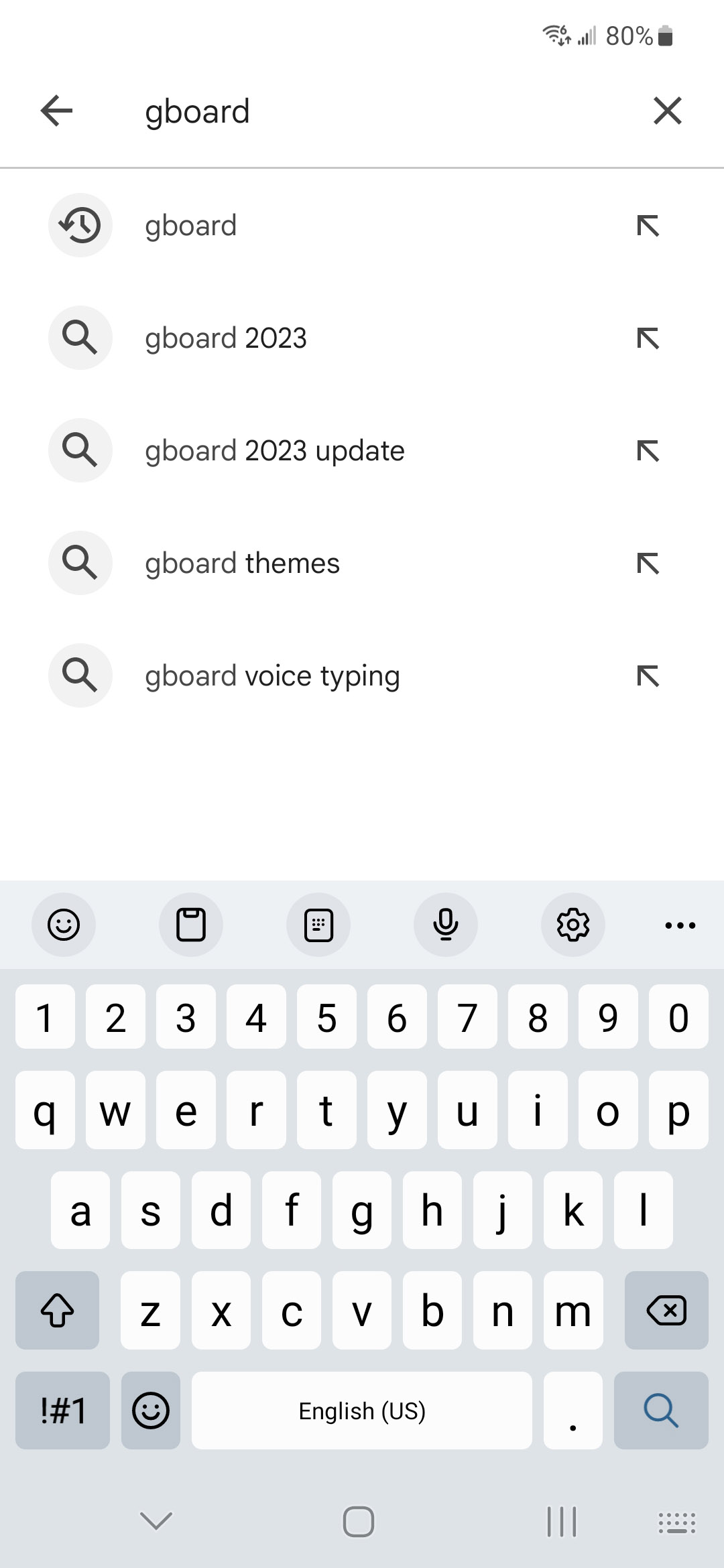 searching for gboard on google play store
