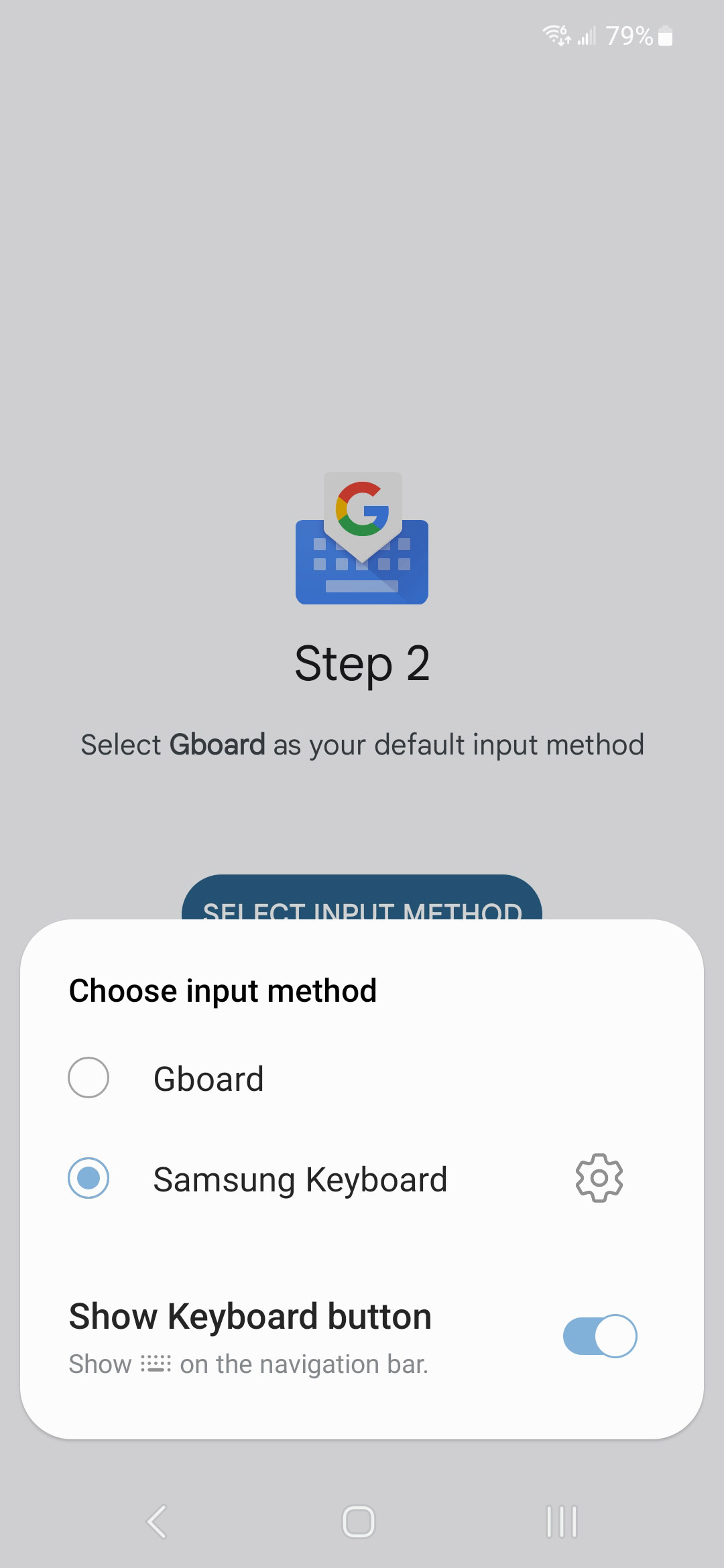 input method pop-up menu