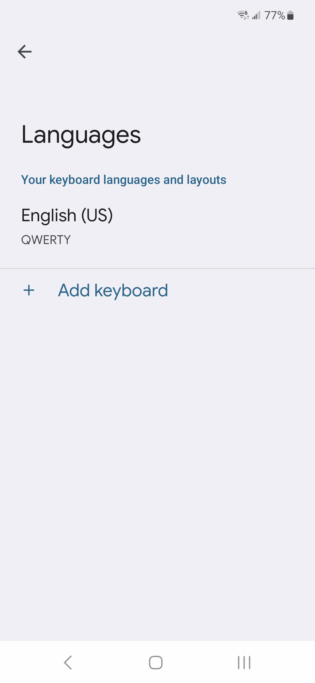 languages menu for gboard