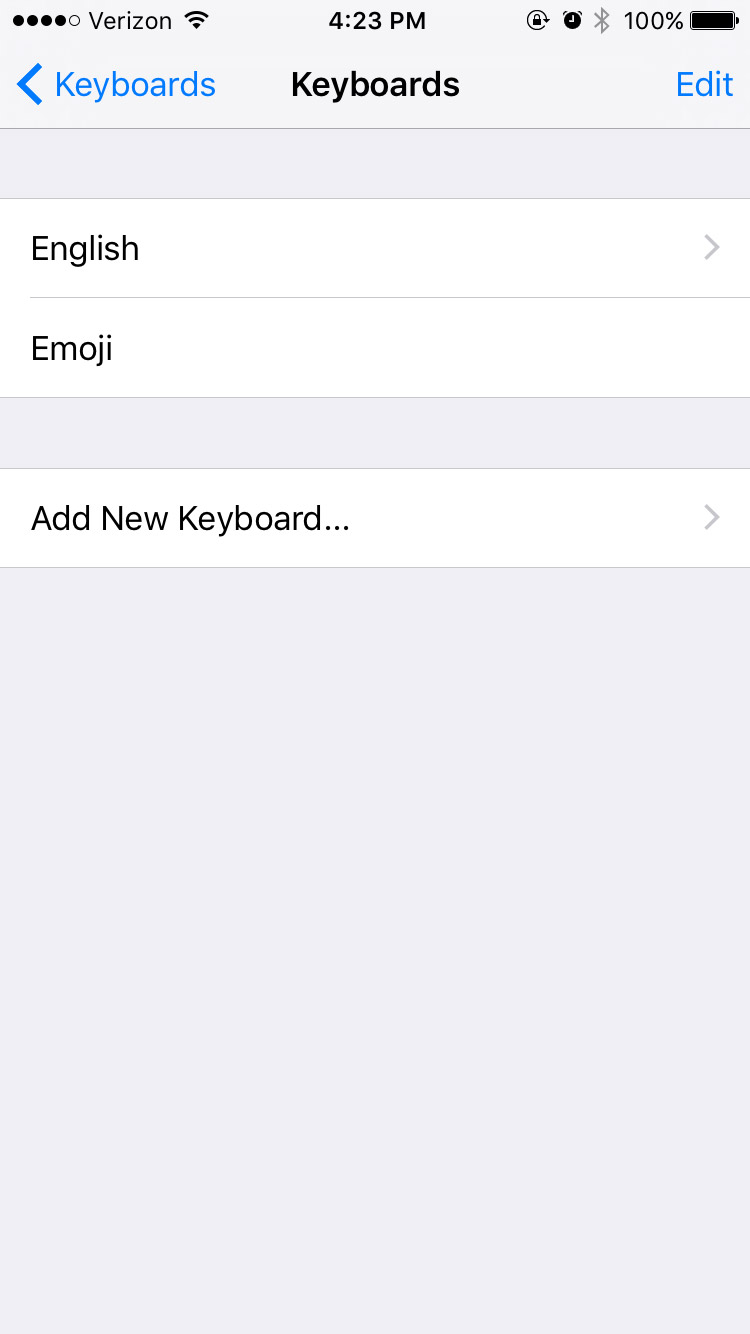 ios add new keyboard