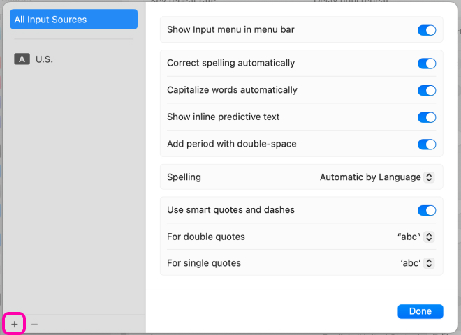 mac osx keyboard input sources