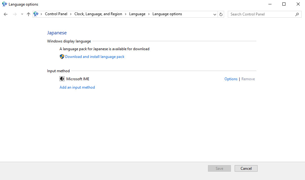 windows 10 install japanese language pack