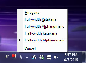 input options toolbar in windows 7