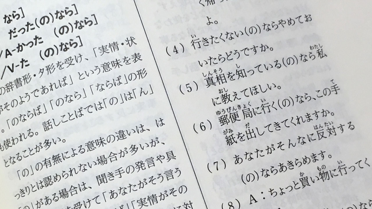 close up of nihongo bunkei jiten