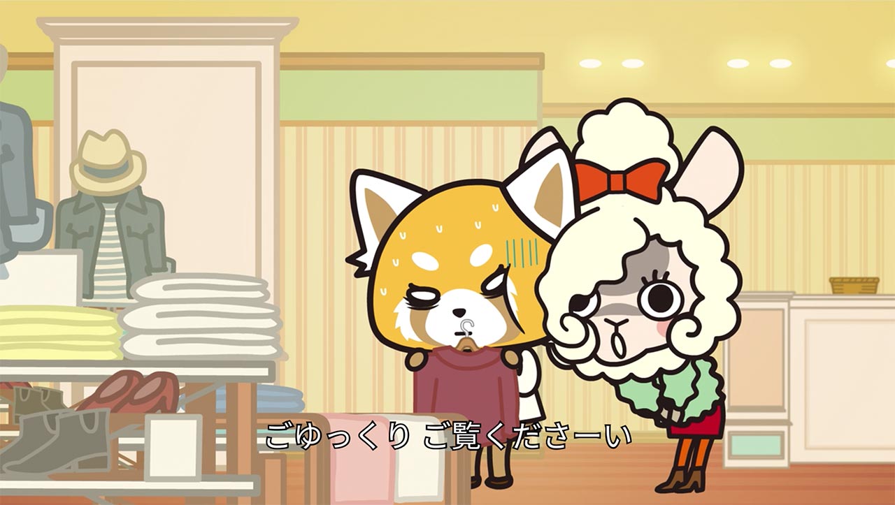 aggretsuko dealing with store employees