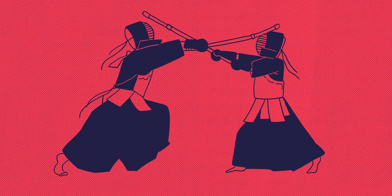 two people doing kendo