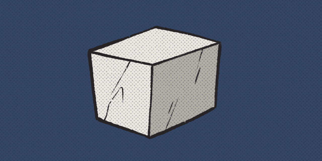 shaded cube on blue background