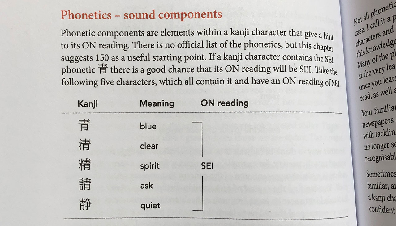pages from the kanji code japanese learning book