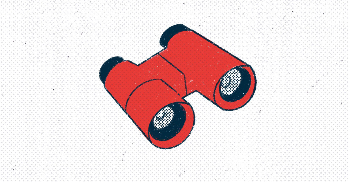 a pair of red binoculars