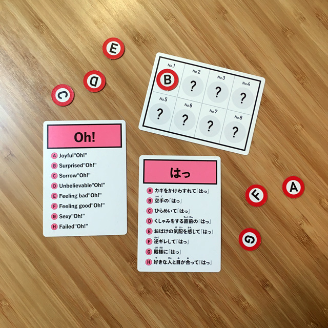 game pieces and tokens for japanese learning card game