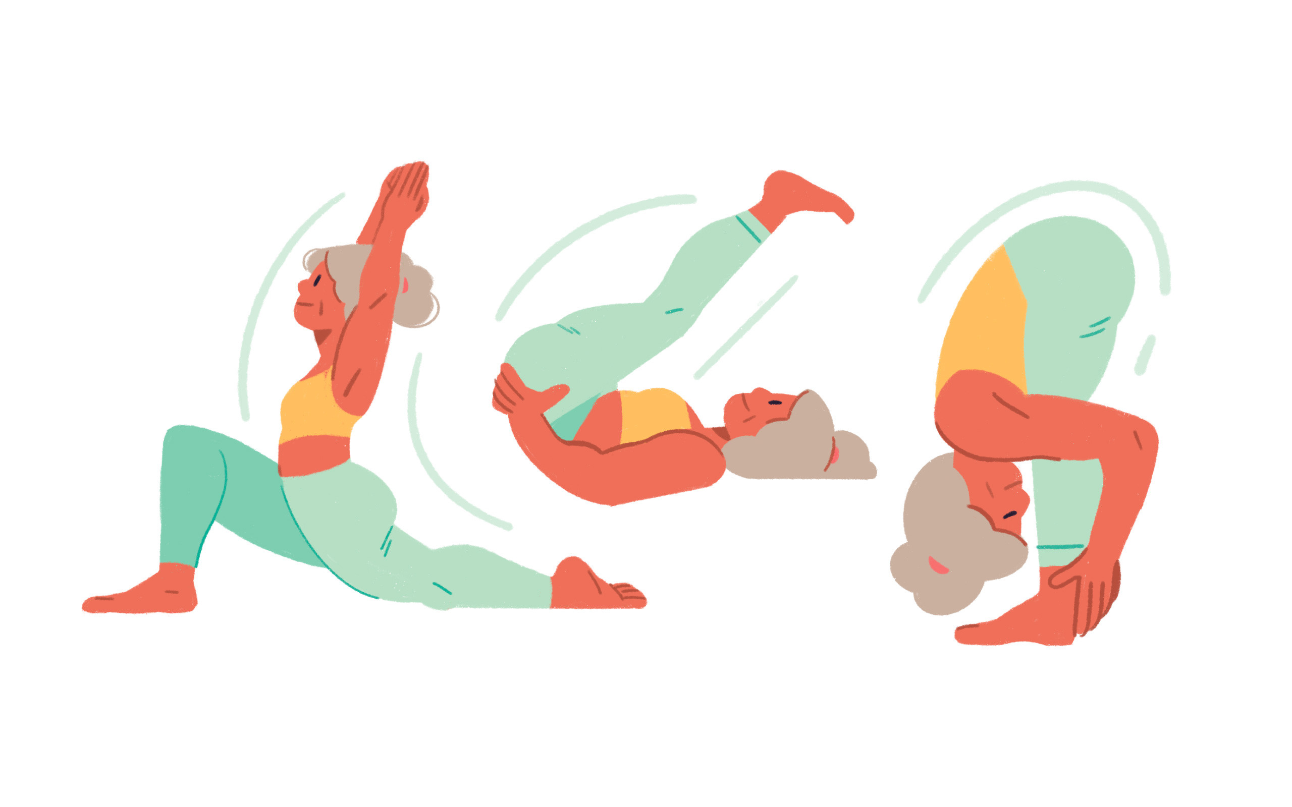 woman doing various yoga movements