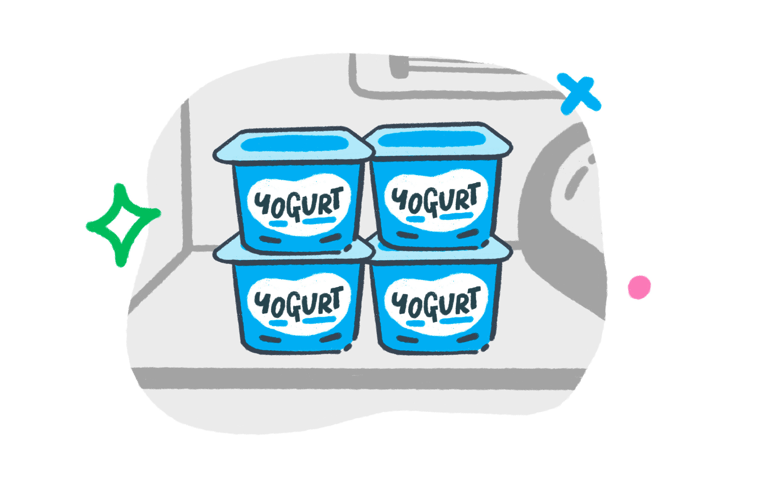 yogurt in the fridge