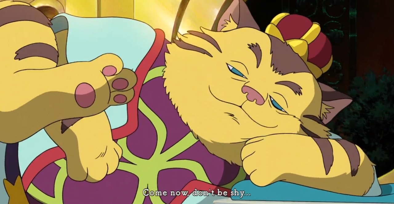 Cutscene from Ni No Kuni featuring a cat