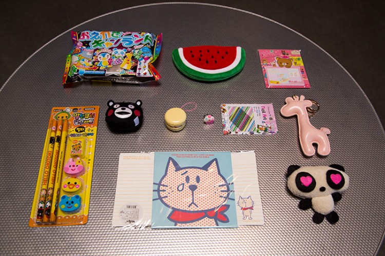 All of the items from the Kawaii Box package