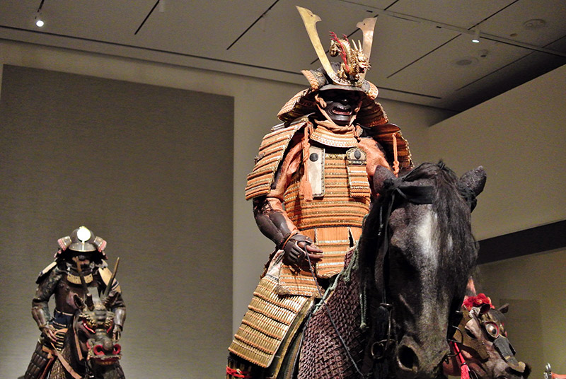 samurai armor on display in museum