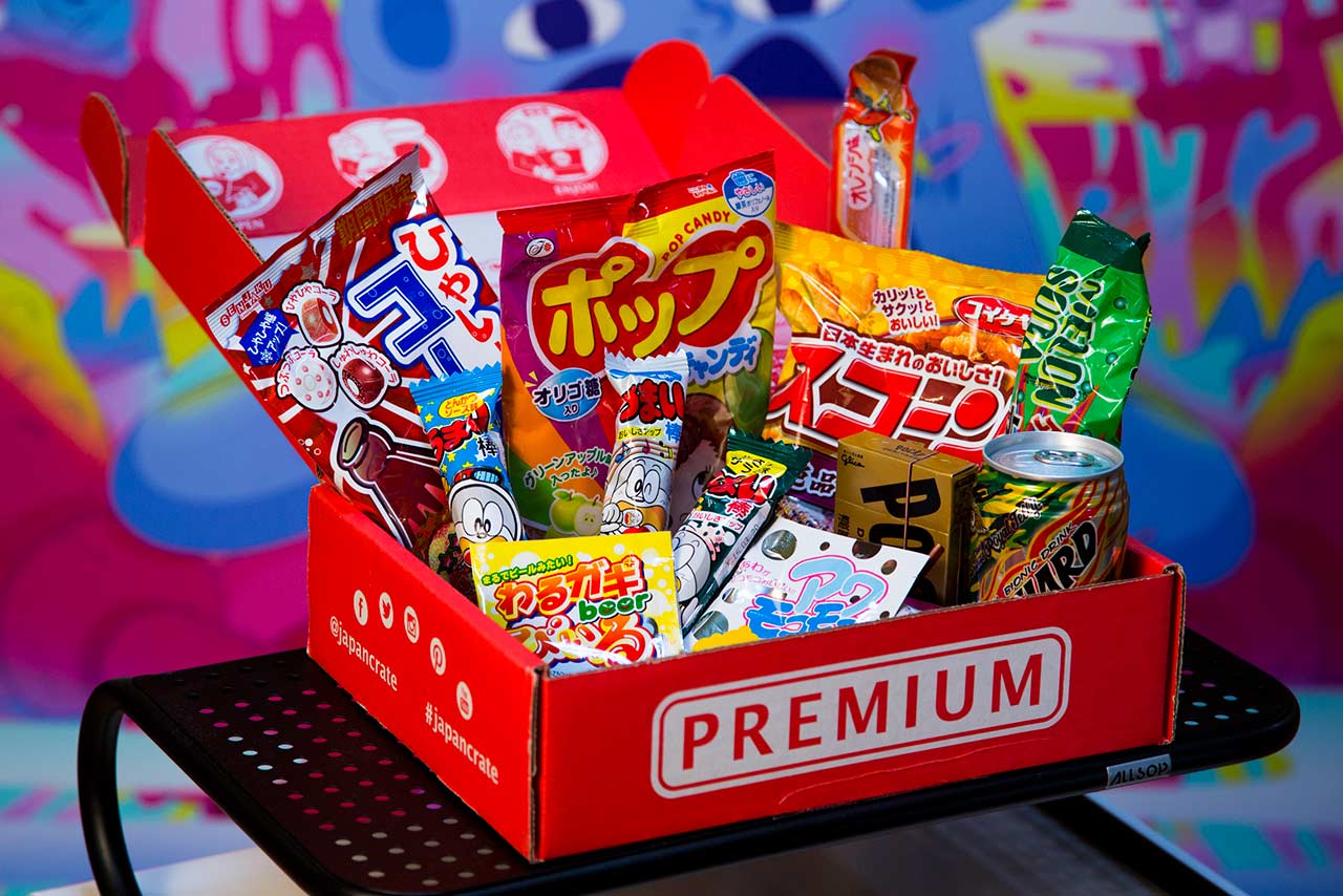 open box of Japanese candy