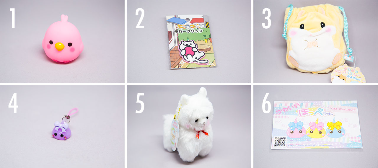 6 japanese toys in a grid from doki doki crate review