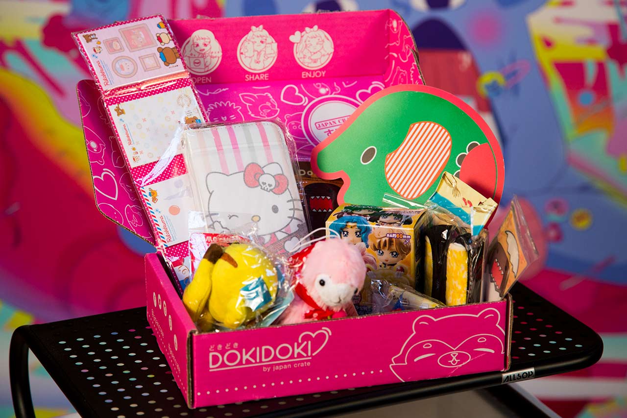 pink doki doki crate on display