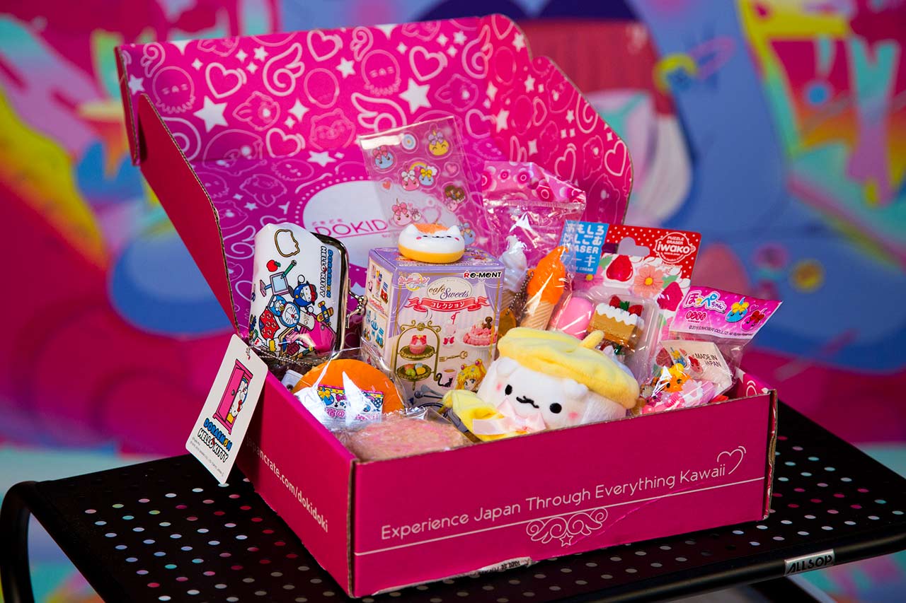 colorful japanese toys in a dokidoki box