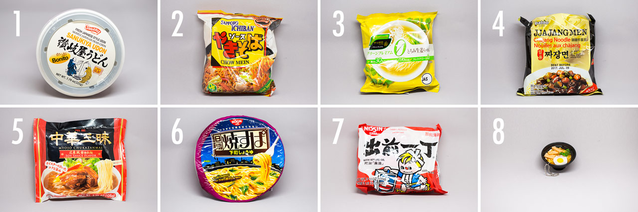 grid of instant noodles