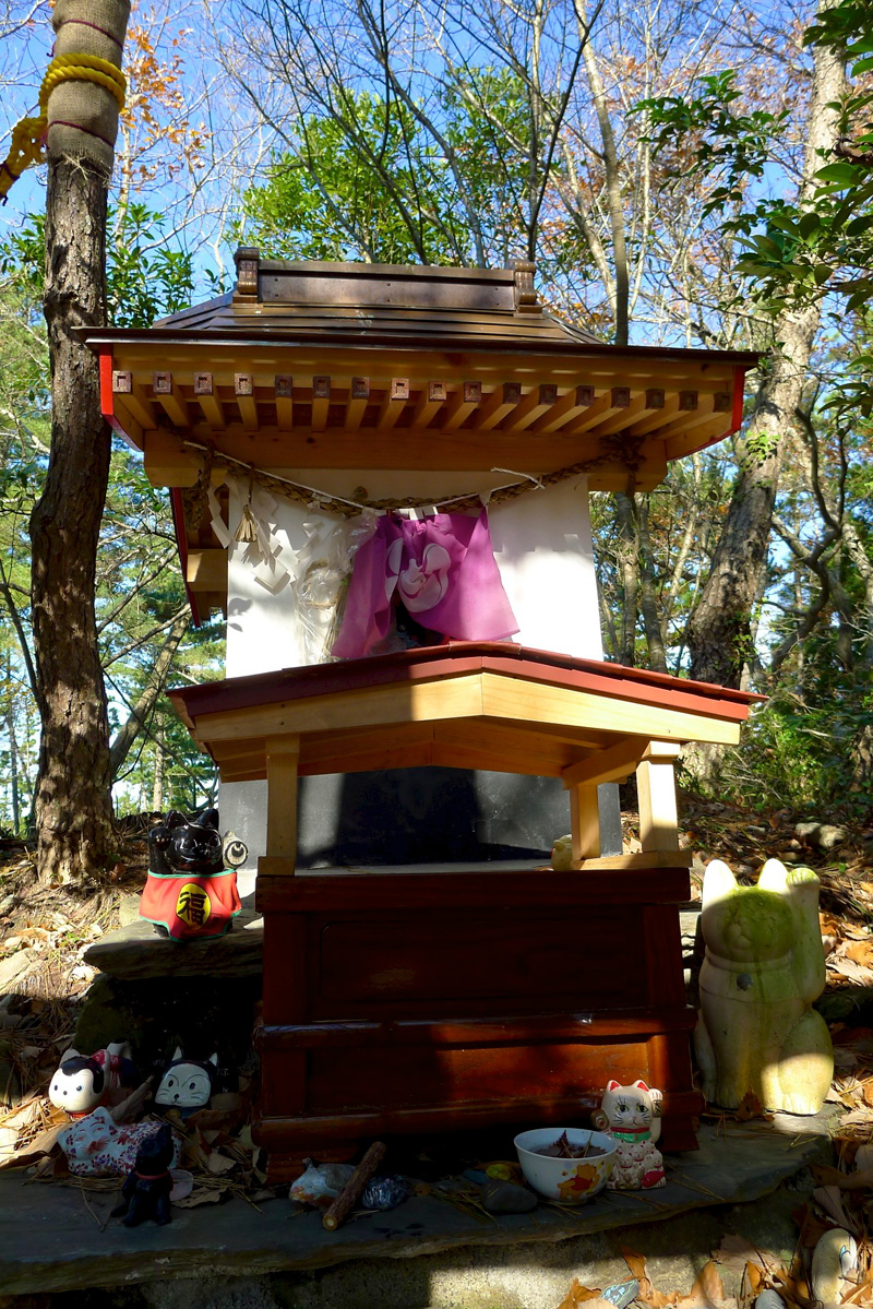 front of cat island cat shrine