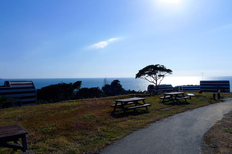 picnic benches on manga island