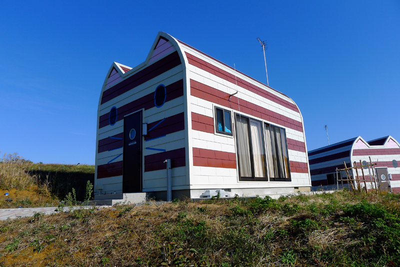 low angle of cat shaped house