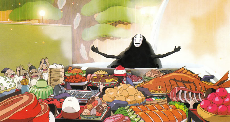 spirited away still ghost and feast