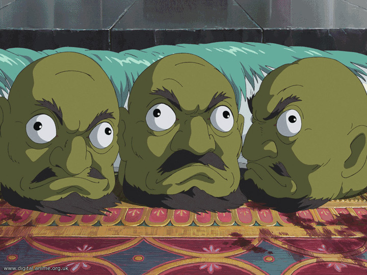 still from spirited away three green heads