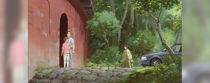 spirited away still parents about to walk into the tunnel