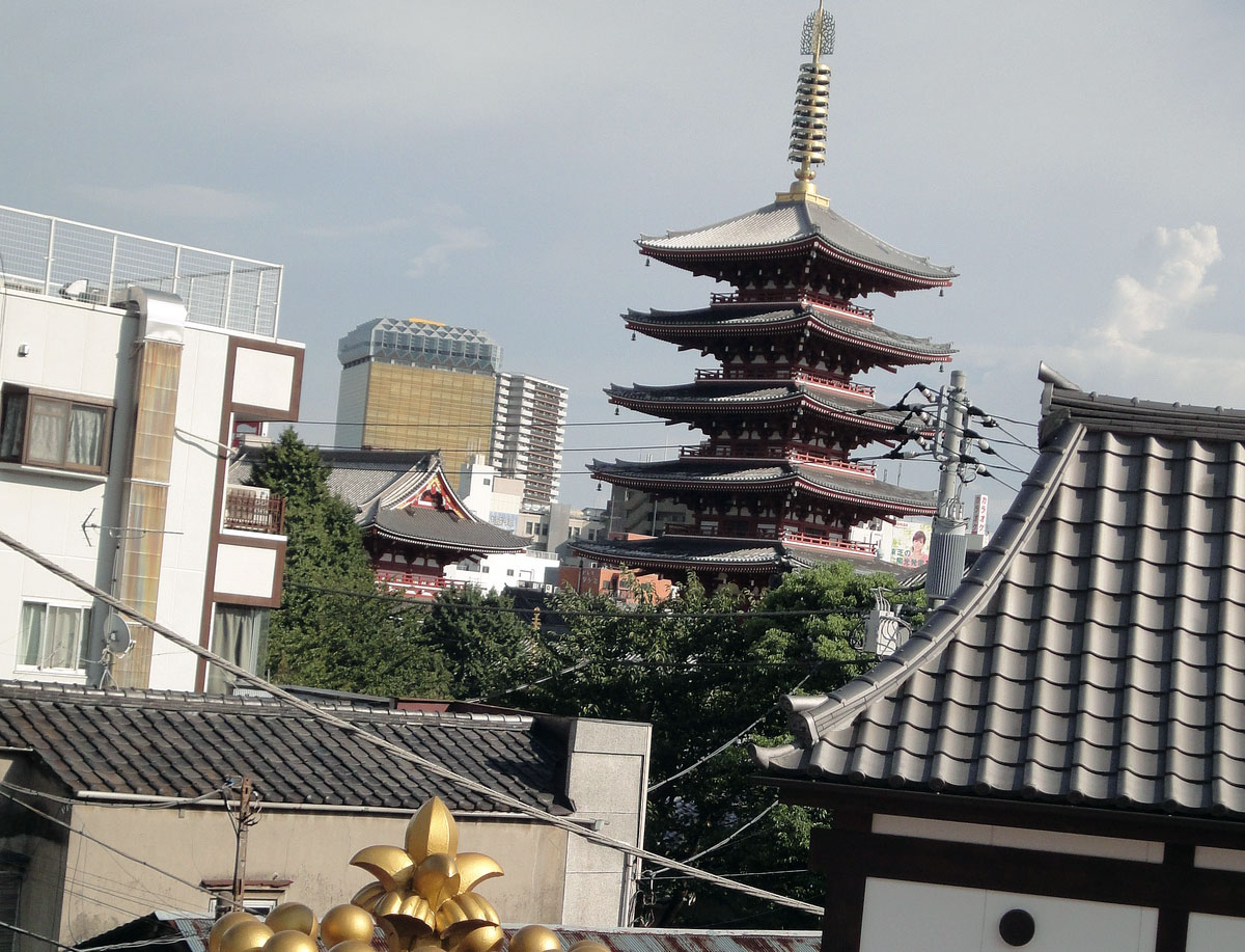 view of senso-ji from amusement park