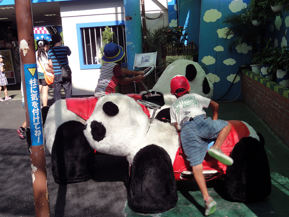 japan amusement park panda go-carts