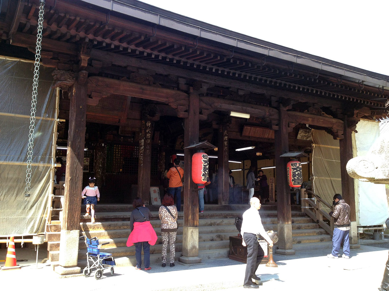 japanese temple wooden temple red signs