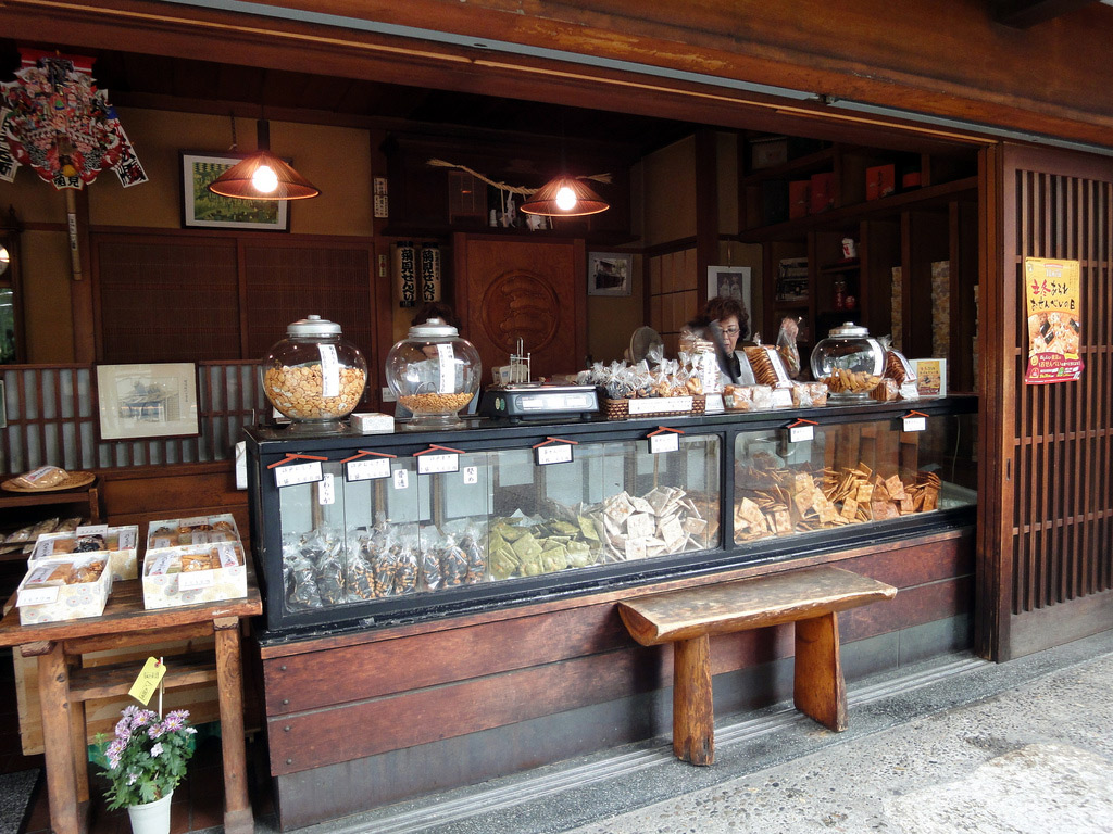 front counter of cracker shop