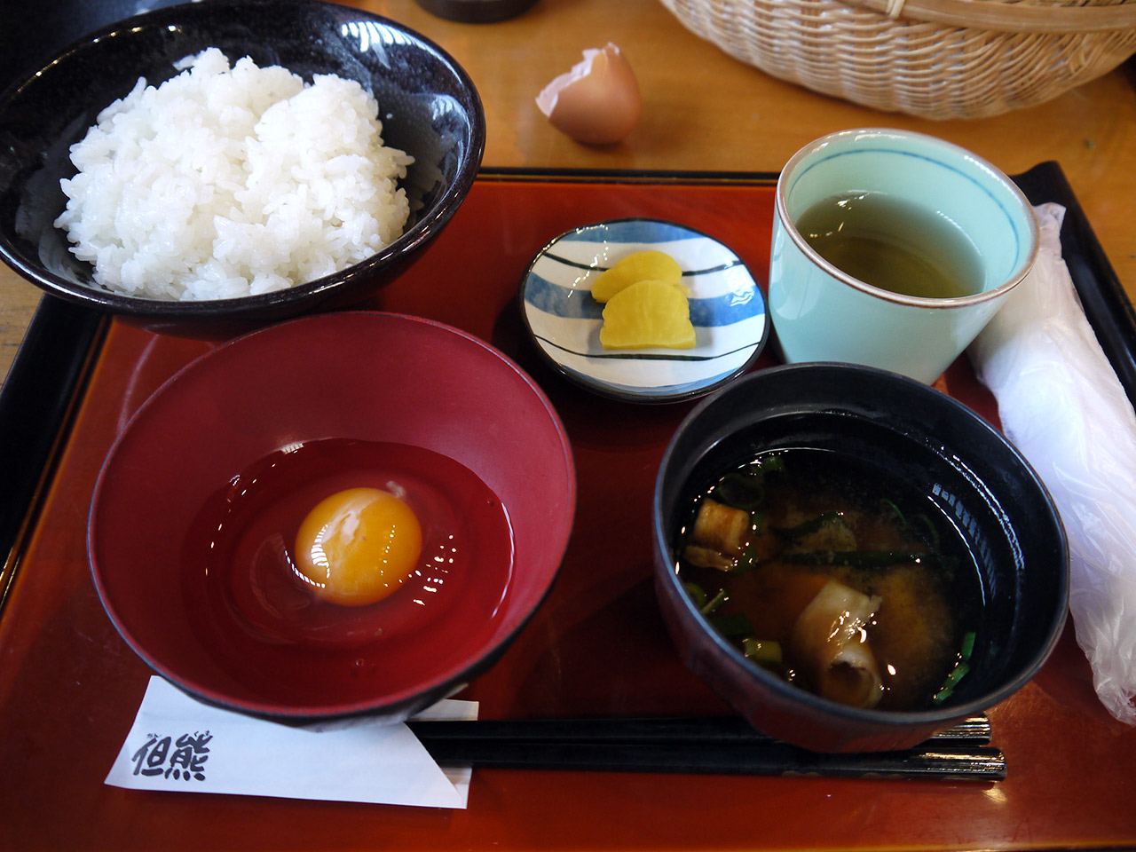 japanese lunch tamago kake gohan raw egg on rice