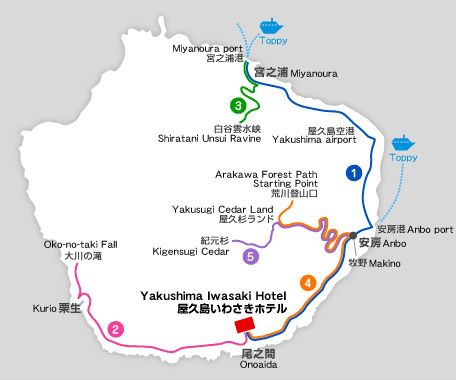 travel map of yakushima island